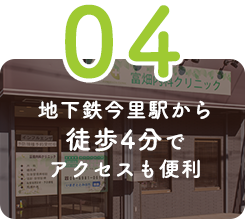 地下鉄今里駅から徒歩4分でアクセスも便利