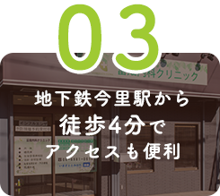 地下鉄今里駅から徒歩4分でアクセスも便利